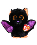 Ty Beanie Boos - Raven the Orange & Purple Halloween Bat, Glitter Eyes, Claire's Exclusive