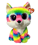 Ty Beanie Boos - River the Rainbow Wolf, Medium (10"), Glitter Eyes, Great Wolf Lodge