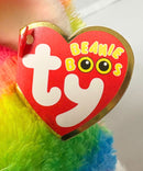 Ty Beanie Boos - River the Rainbow Wolf, Medium (10"), Glitter Eyes, Great Wolf Lodge