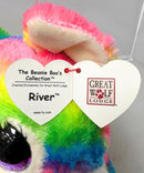 Ty Beanie Boos - River the Rainbow Wolf, Medium (10"), Glitter Eyes, Great Wolf Lodge