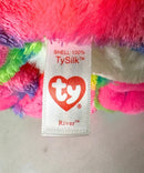 Ty Beanie Boos - River the Rainbow Wolf, Medium (10"), Glitter Eyes, Great Wolf Lodge