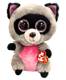Ty Beanie Boos - Rocco the Raccoon, Medium, Glitter Eyes, Medium size