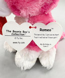 Ty Beanie Boos - Romeo the Dog, Glitter Eyes, Valentine's Day