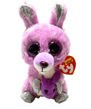 Ty Beanie Boos - Rory the Purple Kangaroo, (7"), Glitter Eyes, Claire's Exclusive
