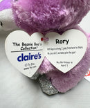Ty Beanie Boos - Rory the Purple Kangaroo, (7"), Glitter Eyes, Claire's Exclusive