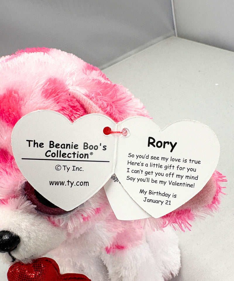 Ty Beanie Boos - Rory the Valentine's Dog, Glitter Eyes