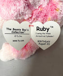 Ty Beanie Boos - Ruby the Pink Monkey, (5"), Glitter Eyes