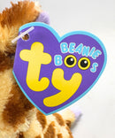 Ty Beanie Boos - Safari the Giraffe, Solid Eyes, Solid