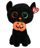 Ty Beanie Boos - Shadow the Black Cat with a Jack O' Lantern, Medium (9.5"), Glitter Eyes