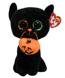 Ty Beanie Boos - Shadow the Black Cat with a Jack O' Lantern, Glitter Eyes