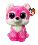 Ty Beanie Boos - Sierra the Pink Wolf, (6"), Glitter Eyes, Great Wolf Lodge