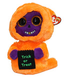 Ty Beanie Boos - Skelton the Orange & Purple Halloween Ghost, Medium (9"), Glitter Eyes