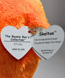 Ty Beanie Boos - Skelton the Orange & Purple Halloween Ghost, Medium (9"), Glitter Eyes
