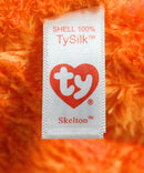 Ty Beanie Boos - Skelton the Orange & Purple Halloween Ghost, Medium (9"), Glitter Eyes