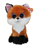 Ty Beanie Boos - Slick the Brown Fox, Medium (9"), Glitter Eyes