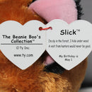 Ty Beanie Boos - Slick the Brown Fox, Medium (9"), Glitter Eyes