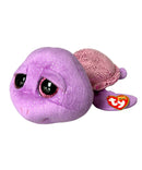 Ty Beanie Boos - Slow-Poke the Purple Sea Turtle, Medium (4"), Glitter Eyes