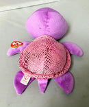 Ty Beanie Boos - Slow-Poke the Purple Sea Turtle, Medium (4"), Glitter Eyes