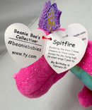 Ty Beanie Boos - Spitfire the Pink Dragon, Glitter Eyes
