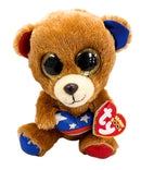 Ty Beanie Boos - Stars the Patriotic Bear, Glitter Eyes
