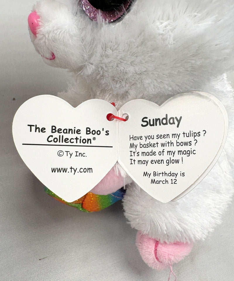 Ty Beanie Boos - Sunday the Bunny, Glitter Eyes, Spring, Easter