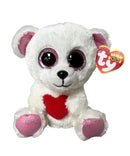 Ty Beanie Boos - Sweetly the Valentine Polar Bear, (5"), Glitter Eyes