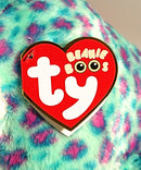 Ty Beanie Boos - Sydney the Teal Leopard, Large (16"), Glitter Eyes, Claire's Exclusive