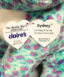 Ty Beanie Boos - Sydney the Teal Leopard, Large (16"), Glitter Eyes, Claire's Exclusive