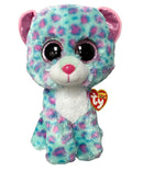 Ty Beanie Boos - Sydney the Teal Leopard, Medium (9"), Glitter Eyes, Claire's Exclusive