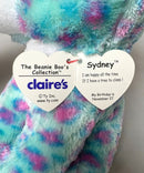 Ty Beanie Boos - Sydney the Teal Leopard, Medium (9"), Glitter Eyes, Claire's Exclusive