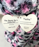 Ty Beanie Boos - Tasha the Gray Leopard, Medium (9"), Glitter Eyes