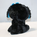 Ty Beanie Boos - Tracey the Black & White Dog (Blue Bow), Medium (8"), Glitter Eyes