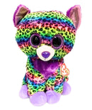 Ty Beanie Boos - Trixie the Rainbow Leopard, Large (16"), Glitter Eyes, Justice Stores