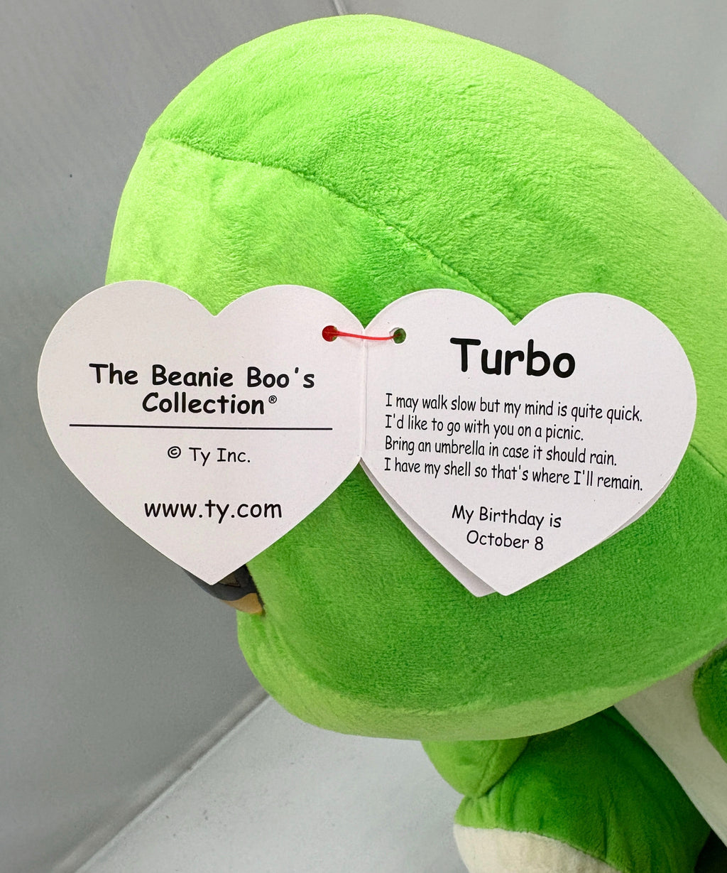 Ty Beanie Boos - Turbo the Turtle, Large (16"), Glitter Eyes