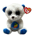 Ty Beanie Boos - Vedes the White Teddy Bear, (6"), Glitter Eyes, Europe