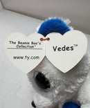 Ty Beanie Boos - Vedes the White Teddy Bear, (6"), Glitter Eyes, Europe