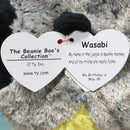 Ty Beanie Boos - Wasabi the Grey Baboon, Medium (9"), Glitter Eyes