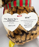 Ty Beanie Boos - Wise the Owl, Medium (9"), Glitter Eyes