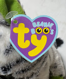 Ty Beanie Boos - Zig-Zag the White Zebra, (7"), Solid Eyes