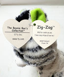 Ty Beanie Boos - Zig-Zag the White Zebra, (7"), Solid Eyes