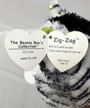 Ty Beanie Boos - Zig-Zag the Zebra (Solid Feet), Medium (9"), Glitter Eyes