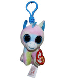 Ty Beanie Boos (Plastic Key Clip) - Blitz the Pastel Unicorn, Glitter Eyes