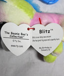 Ty Beanie Boos (Plastic Key Clip) - Blitz the Pastel Unicorn, Glitter Eyes