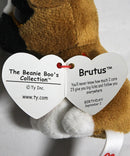 Ty Beanie Boos (Plastic Key Clip) - Brutus the Black & Brown Dog, Glitter Eyes