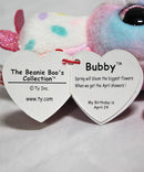 Ty Beanie Boos (Plastic Key Clip) - Bubby the Pastel Easter Bunny, Glitter Eyes