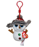 Ty Beanie Boos (Plastic Key Clip) - Buttons the Snowman, Glitter Eyes
