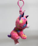 Ty Beanie Boos (Plastic Key Clip) - Cancun the Hot Pink Tie-Dye Chihuahua, Glitter Eyes