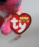 Ty Beanie Boos (Plastic Key Clip) - Cancun the Hot Pink Tie-Dye Chihuahua, Glitter Eyes
