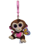 Ty Beanie Boos (Plastic Key Clip) - Casanova the Valentine's Day Monkey, Solid Eyes
