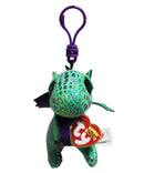 Ty Beanie Boos (Plastic Key Clip) - Cinder the Green Dragon, Glitter Eyes